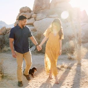 Socialite Mustard Maxi Lace Dress Romper Underneath Size Medium